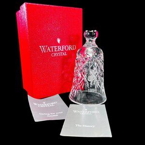 Vtg Waterford Cut Crystal Bell 1994 12 Days Christmas Eleven Pipers Piping BOX